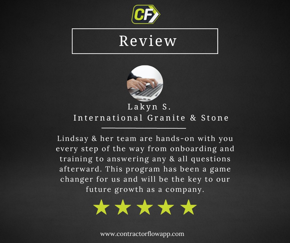 ContractorFlow review praising onboarding process and long term support