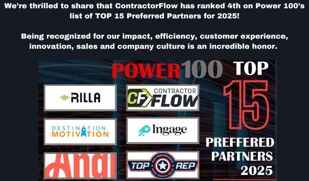 ContractorFlow Power100 Preferred Partner 2025