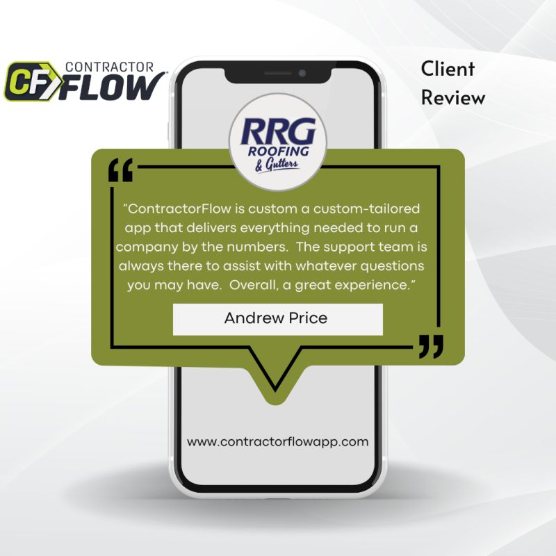 ContractorFlow review from roofing contractor discussing lead and job management