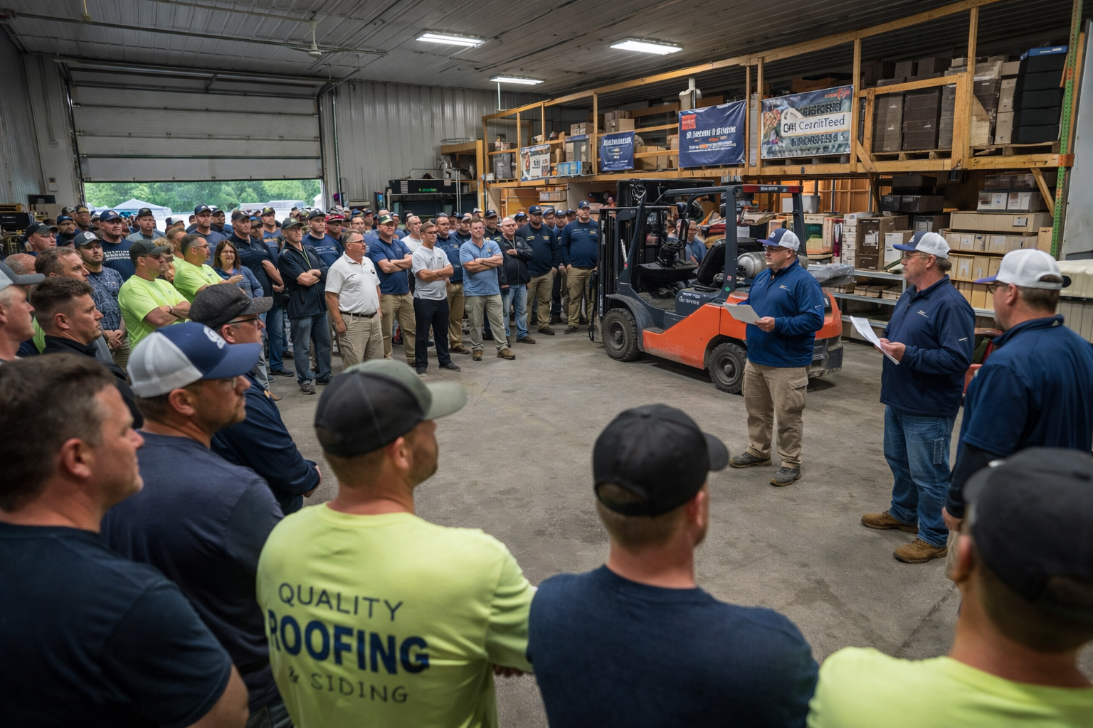 Contractor workforce management meeting reviewing employee scheduling and performance analytics